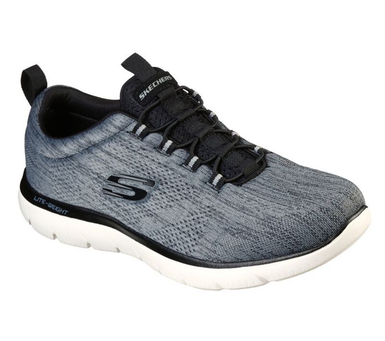 Skechers Herr Svarta/Vita Slip On - Summits - Louvin - Sverige (IDYKR-8562)